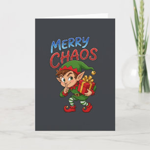 Cartão Duende de Natal Alegre Caos