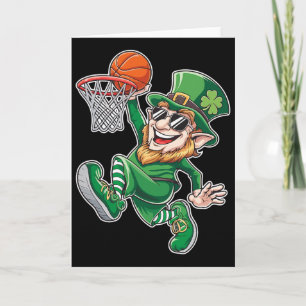 Cartão Duende do Basquetebol Dia de São Patrício Divertid