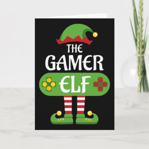 Cartão Duende Gamer Natal Família Grupo Correspondente
