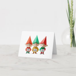 Cartão Duendes de Natal complicados e engraçados