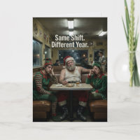 Duendes de Natal Desgrenhados Lanchonete Humor Neg