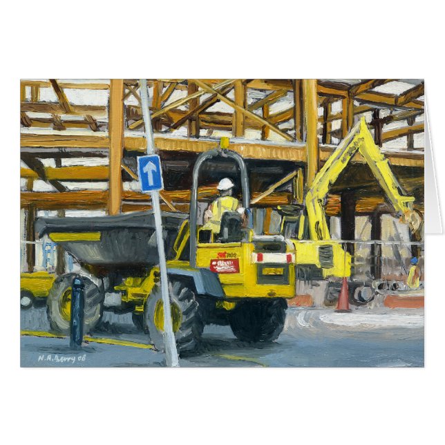 Cartão Dumper Truck, Cardiff, Wales, UK (Frente horizontal)