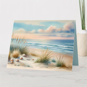 Cartão Dunas Costeiras Pastel Aquarela