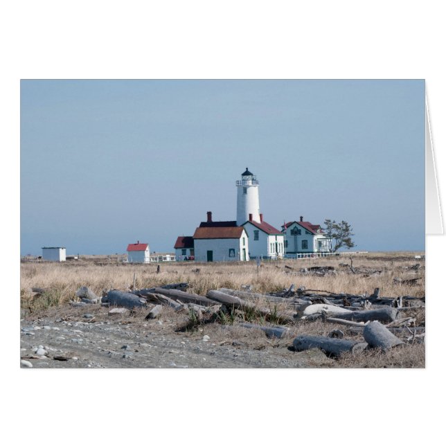Cartão Dungeness Spit Lighthouthouse em Sequim, WA (Frente Horizontal)