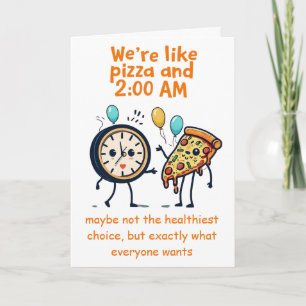 Cartão Dupla Imparável: Pizza & 2:00 da Manhã Aniversário
