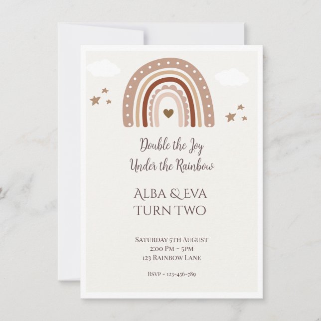Cartão Duplique a Alegria Sob o Arco-íris – Gêmeos Editáv (Frente)