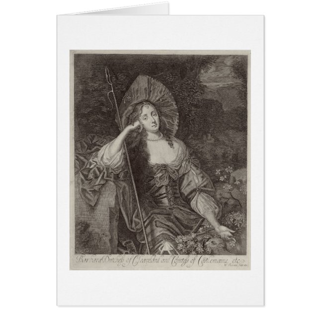 Cartão Duquesa de Barbara de Cleaveland (1641-1709) como (Frente)
