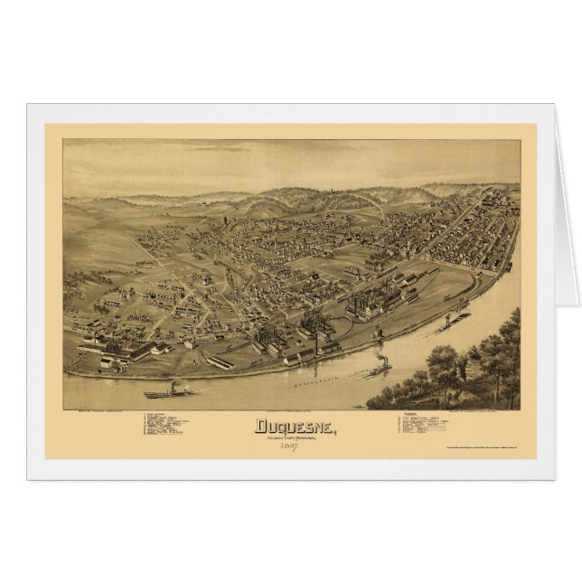Cartão Duquesne, mapa panorâmico do PA - 1897 (Frente Horizontal)