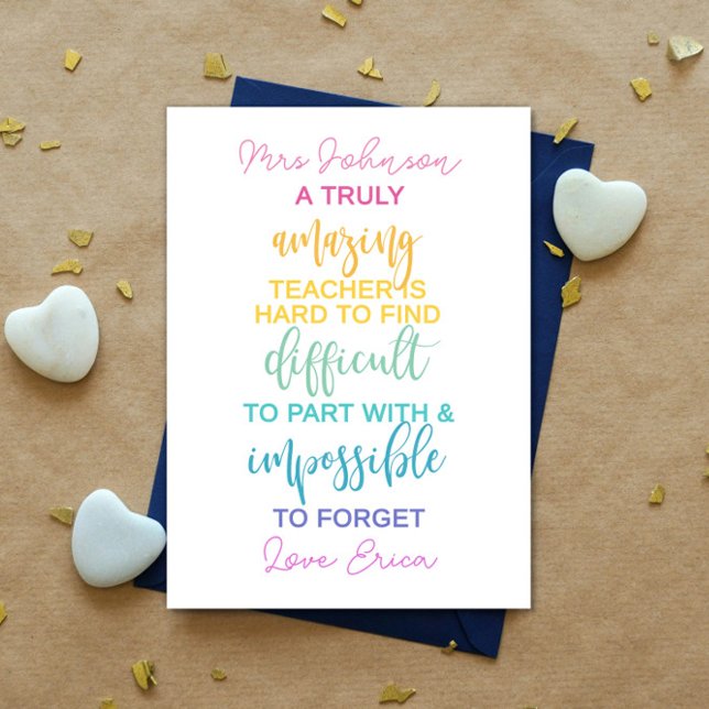 Cartão duro de professor incrível que não se pode esquece (Criador carregado)