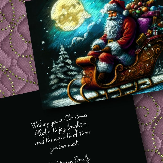 Cartão Duro Pastel Desenhando Papais noeis de Natal em Sl (Criador carregado)