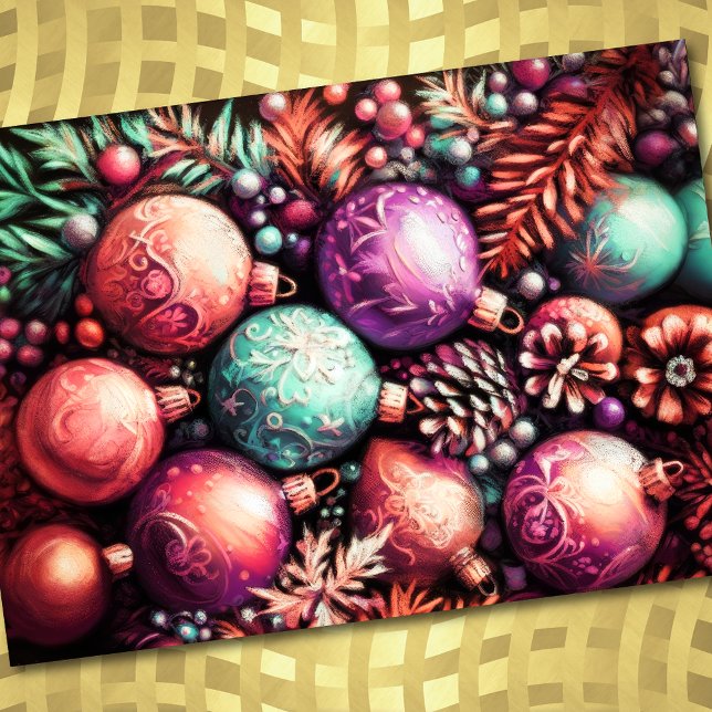 Cartão Duro Pastel Desenho Motifs Natal Pêssego Roxo (Criador carregado)