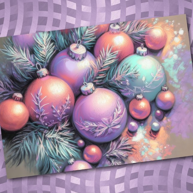 Cartão Duro Pastel Desenho Motifs Natal Pêssego Roxo (Criador carregado)