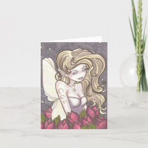 Cartão Dusk Rosas Fairy Fantasy Art Vazio Greeting Card