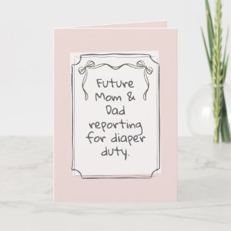 Cartão Dusty Pink Cute Minimalist Pregnancy Announcement