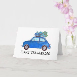 Cartão Dutch Birthday Retro Fiat 500