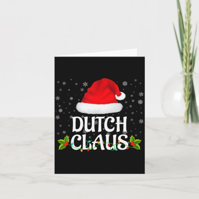 Cartão Dutch Claus Christmas Lights Santa Pajama Family M (Frente)