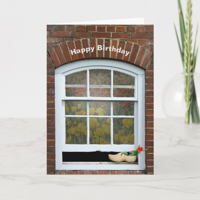 Cartão Dutch wooden shoe Birthday (Frente)