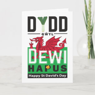 Cartão Dydd Gil Dewi Hapus Feliz Rua Dia 6