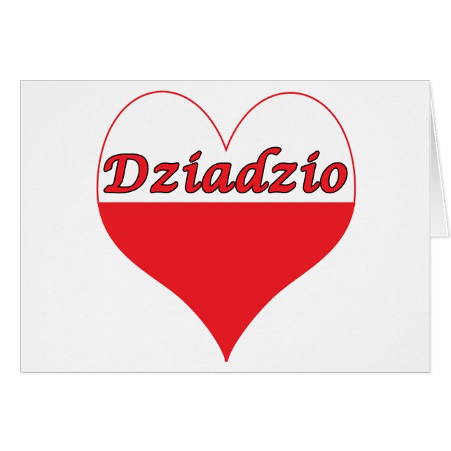 Cartão Dziadzio Polonês Heart (Frente Horizontal)