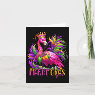 Cartão É a Mardi Gras Yall Mardi Gras Party Flamingo Wome