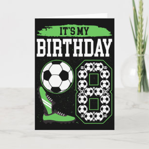 Cartão É a minha 8ª festa de aniversário de futebol, meni