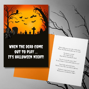 Cartão É a Noite de Halloween no Túmulo da Morte