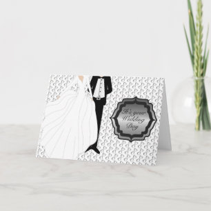 Cartão É a Saudação do Dia do Casamento - Prata