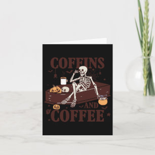 Cartão E Café Funny Skeleton Halloween