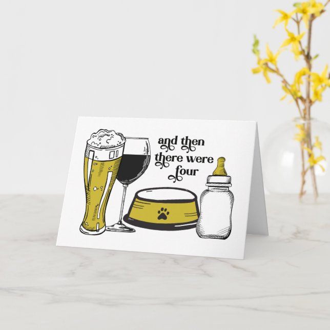 Cartão E Depois Havia Quatro Bebês De Parabéns (Flor Amarela)