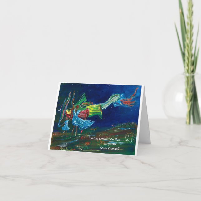 Cartão "E Ele Respira Neles", nº 3, saudação dobrada (Frente)