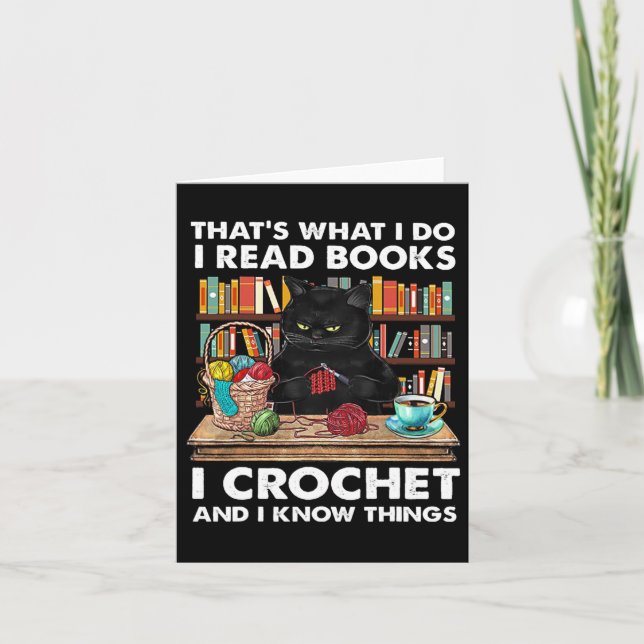 Cartão É isso que eu leio o livro que eu crochet e eu sei (Frente)