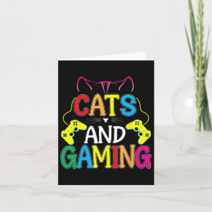 Cartão E Jogos Para O Gamer Amante De Gatos Vídeo Game Pl