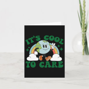 Cartão É Legal Cuidar Dia da Terra Groovy Tendência Retro