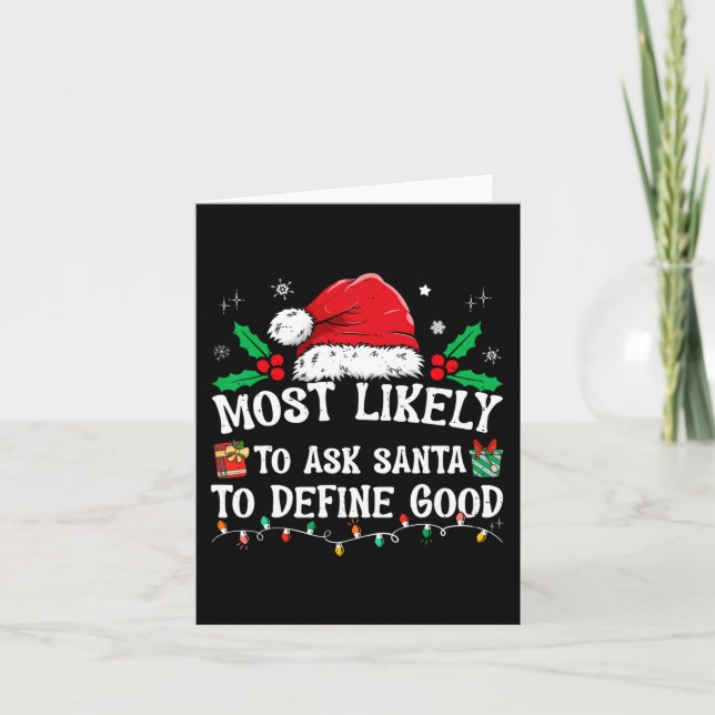 Cartão É Mais Provável Pedir Aos Papais noeis Que Definam (Frente)