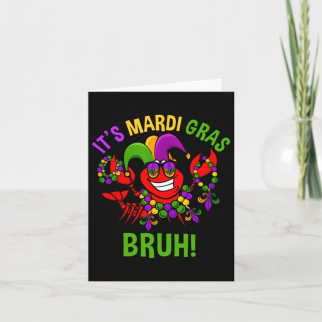Cartão É Mardi Gras Bruh Dabbing Crawfish Kid (Frente)