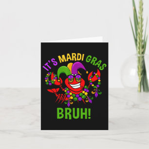 Cartão É Mardi Gras Bruh Dabbing Crawfish Kid