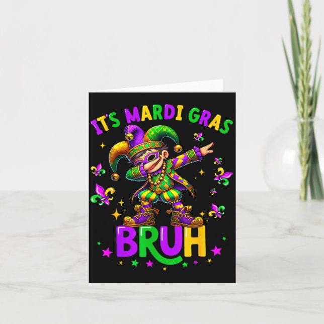 Cartão É Mardi Gras Bruh Dabbing Leprechaun Bufa Nova (Frente)