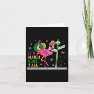 Cartão É Mardi Gras Y'all Flamingo Costume Girls Women