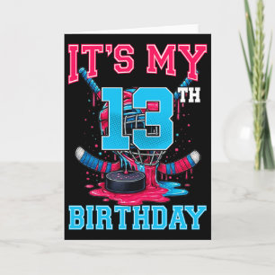Cartão É Meu 13º Aniversário Hóquei 13 Anos Sorvete