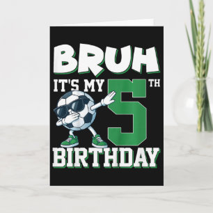 Cartão É Meu 5º Aniversário Menino Futebol Footbyll 5 Ano