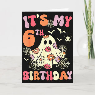 Cartão É Meu 6º Aniversário de Halloween Fantasma 6 Anos