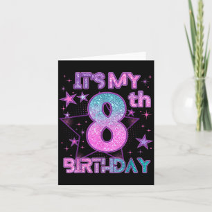 Cartão É Meu 8º Aniversário K-pop Garota 8 Anos Aniversár