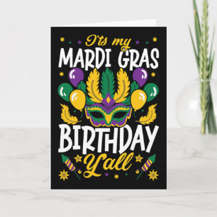 Cartão É Meu Aniversário de Mardi Gras, Galera, Para O Pr