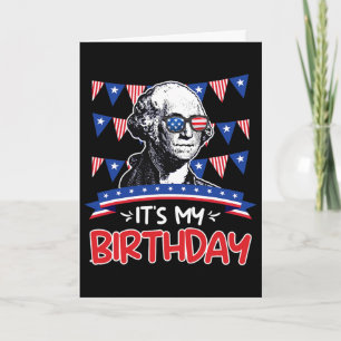 Cartão É Meu Aniversário Dia da Independência George Wash