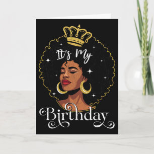 Cartão É Meu Aniversário Rainha Melanina Mulher Afro-Amer