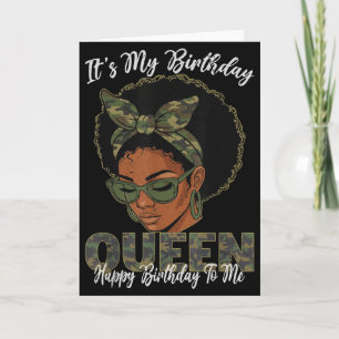 Cartão É Meu Aniversário Rainha Meninas Negras Aniversári