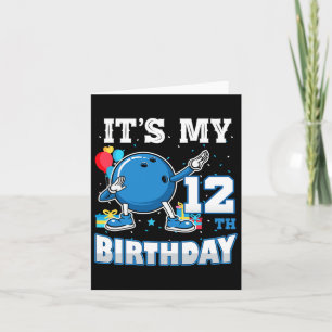 Cartão É minha Boliche de Aniversário de 12 com 12 anos