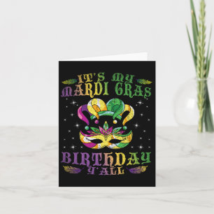 Cartão É Minha Celebração Mardi Gras Birthday Yall, Prese