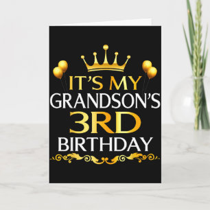 Cartão É o 3º aniversário do meu neto Feliz Aniversário 3