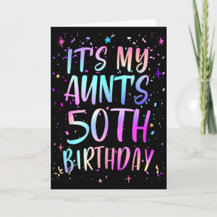 Cartão É o 50º Aniversário da Minha Tia Colorido Feliz 50